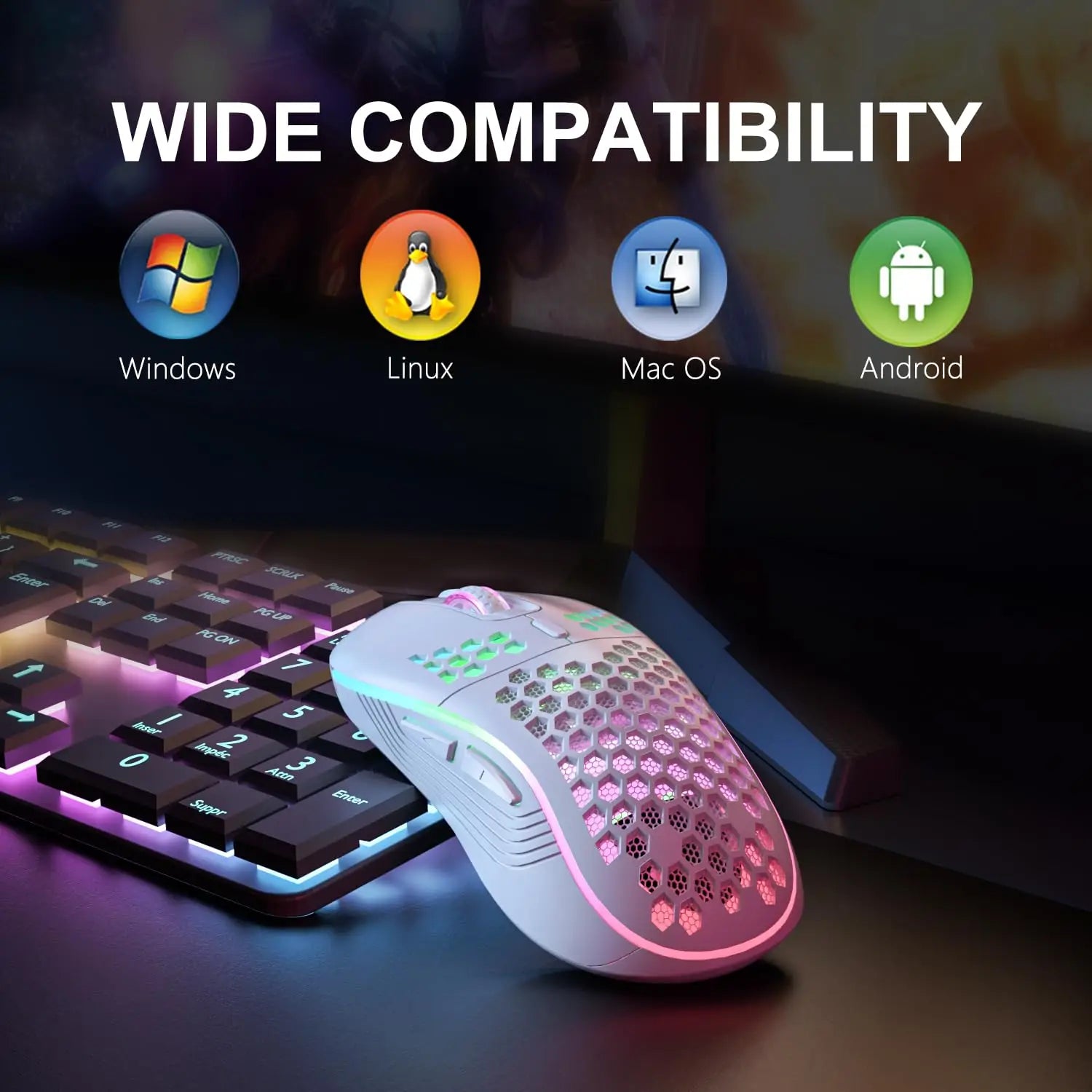 Bluetooth RGB  3-Speed DPI Type C Rechargeable Gaming Mouse