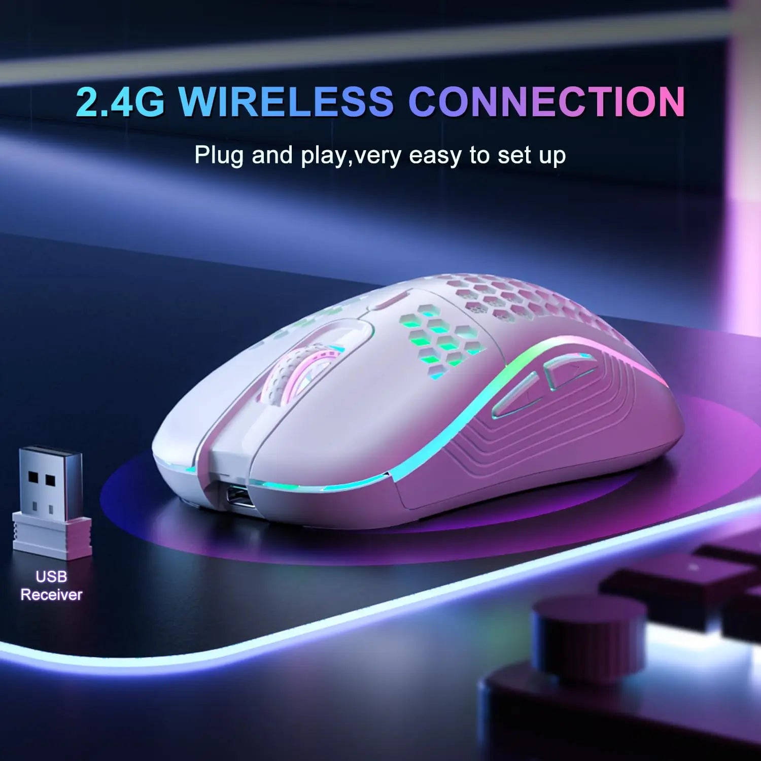Bluetooth RGB  3-Speed DPI Type C Rechargeable Gaming Mouse