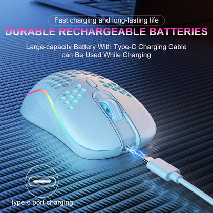 Bluetooth RGB  3-Speed DPI Type C Rechargeable Gaming Mouse